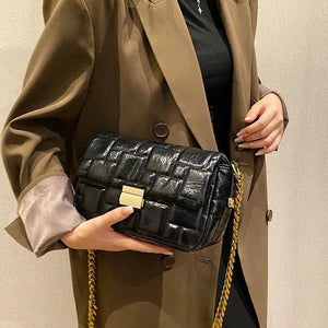 Women Embroidery Thread PU Leather Crossbody Bags Green Orange Clutch