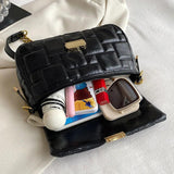Women Embroidery Thread PU Leather Crossbody Bags Green Orange Clutch