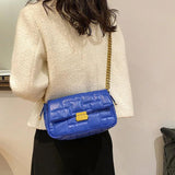 Women Embroidery Thread PU Leather Crossbody Bags Green Orange Clutch