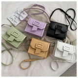 Spring Colorful Small Square Flap Crossbody Handbag