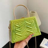Women Transparent Acrylic Box Handbags Clear Pvc Chain Shoulder Bags