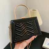 Women Transparent Acrylic Box Handbags Clear Pvc Chain Shoulder Bags