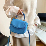 Women Orange Chain Shoulder Bags Armpit Bag Patent Leather Handbags