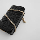 ZA Women's Chain Stiletto Bag Mini Square Bag Lady Handbag
