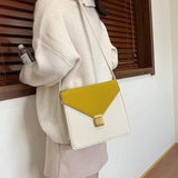 Women Messenger Bags Female Brown Yellow Shoulder Bags Office Lady Flap