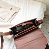 Women Messenger Bags Female Brown Yellow Shoulder Bags Office Lady Flap