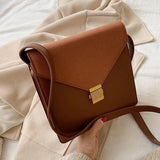 Women Messenger Bags Female Brown Yellow Shoulder Bags Office Lady Flap