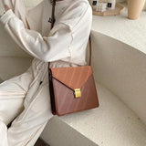 Women Messenger Bags Female Brown Yellow Shoulder Bags Office Lady Flap