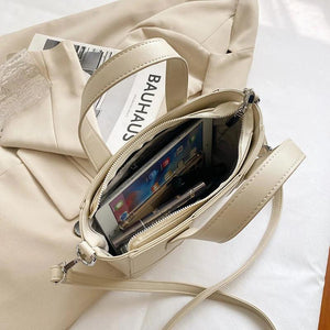 Leather Weave Square Shoulder Bag for Women