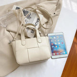 Leather Weave Square Shoulder Bag for Women