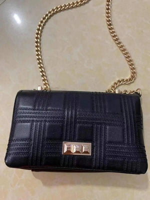 Small Square Bag with Line Decoration Chain Mini Shoulder Messenger