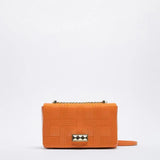 Small Square Bag with Line Decoration Chain Mini Shoulder Messenger