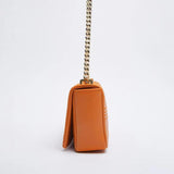 Small Square Bag with Line Decoration Chain Mini Shoulder Messenger
