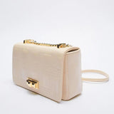 Small Square Bag with Line Decoration Chain Mini Shoulder Messenger