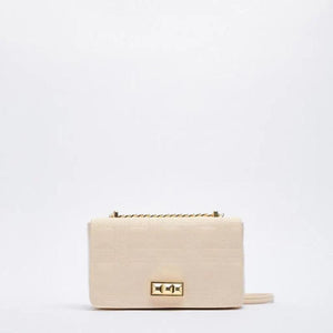 Small Square Bag with Line Decoration Chain Mini Shoulder Messenger