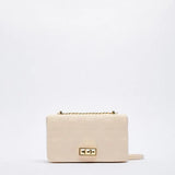 Small Square Bag with Line Decoration Chain Mini Shoulder Messenger