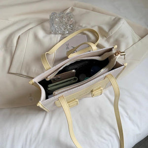 Casual Shoulder Bags for Women Contrast Messenger Bag Ladies Handbags Leather Cr