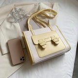 Casual Shoulder Bags for Women Contrast Messenger Bag Ladies Handbags Leather Cr