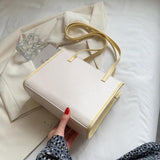 Casual Shoulder Bags for Women Contrast Messenger Bag Ladies Handbags Leather Cr