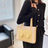 Casual Shoulder Bags for Women Contrast Messenger Bag Ladies Handbags Leather Cr