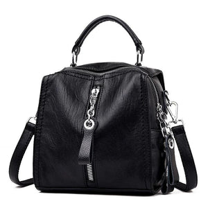 Rustic Leather Crossbody Bag for Women