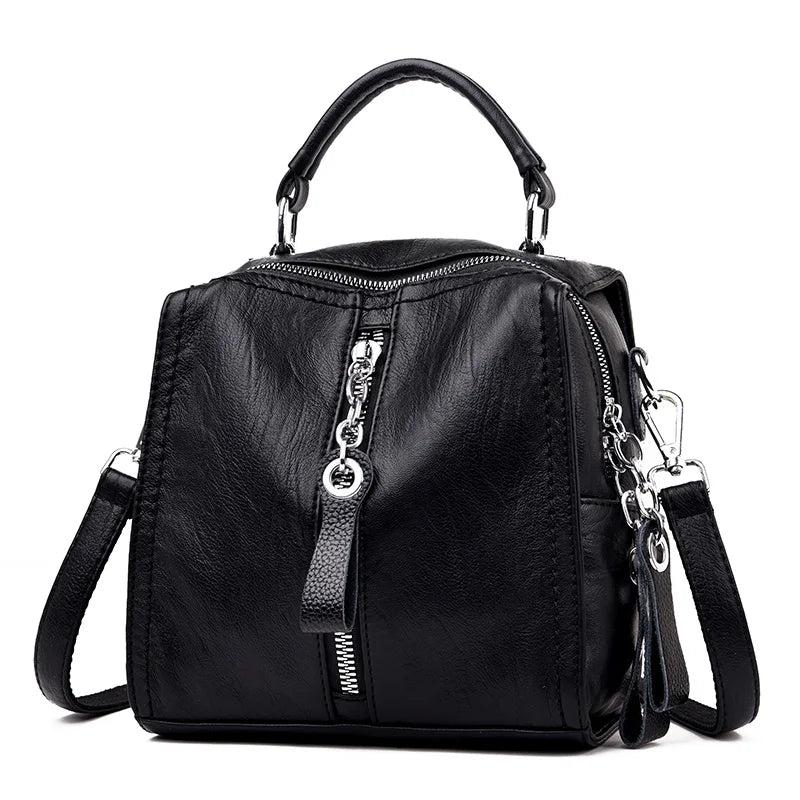 Rustic Leather Crossbody Bag for Women