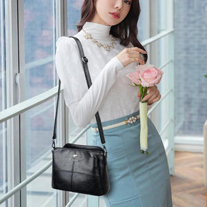 Soft Leather Crossbody Messenger Bag Vintage Shoulder Bag