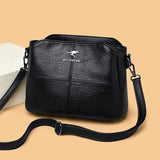 Soft Leather Crossbody Messenger Bag Vintage Shoulder Bag