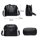 Soft Leather Crossbody Messenger Bag Vintage Shoulder Bag