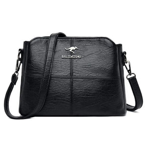 Soft Leather Crossbody Messenger Bag Vintage Shoulder Bag