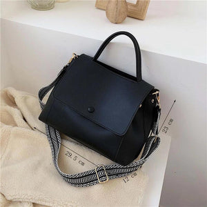 Women's Winter Crossbody Bag Solid PU Leather Shoulder Messenger Handbag