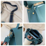 Women's Winter Crossbody Bag Solid PU Leather Shoulder Messenger Handbag