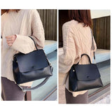 Women's Winter Crossbody Bag Solid PU Leather Shoulder Messenger Handbag