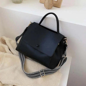 Women's Winter Crossbody Bag Solid PU Leather Shoulder Messenger Handbag