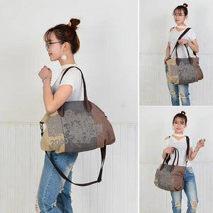 Women Canvas Tote Bag Large Pocket Casual Handbag Shoulder Bag