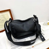 Leather Messenger bag Thick Chain Shoulder Bags Soft Cowhide Female Dumpling Bag