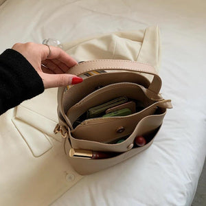 Soft Leather Crossbody Bags for Women Retro Small Tote Messenger Bag