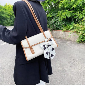 Plaid Scarf Bow Underarm Small Bag