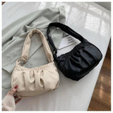 Spring Summer Cloud Ruffled Pleated Messenger Bag Soft PU