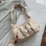 Spring Summer Cloud Ruffled Pleated Messenger Bag Soft PU