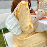 Spring Summer Cloud Ruffled Pleated Messenger Bag Soft PU