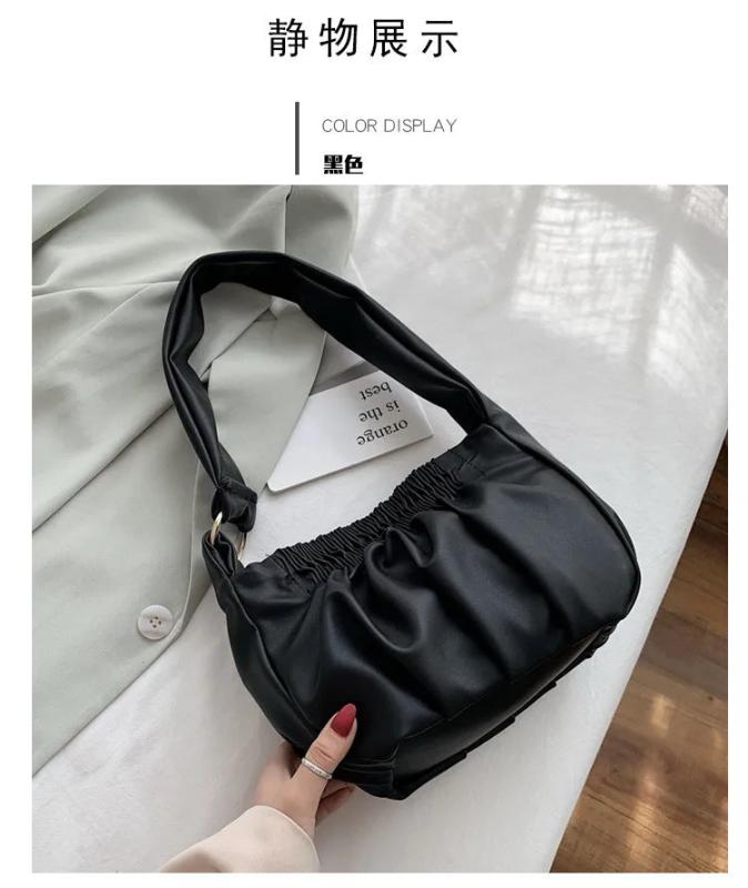 Spring Summer Cloud Ruffled Pleated Messenger Bag Soft PU