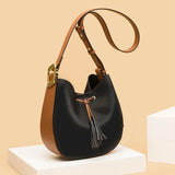 Vintage Tassel Leather Women Handbags Soft Real Cowhide Female Shoulder Bags
