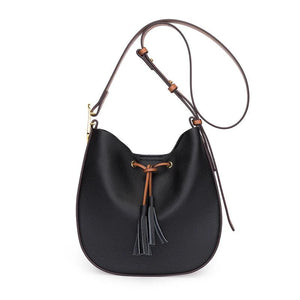 Vintage Tassel Leather Women Handbags Soft Real Cowhide Female Shoulder Bags