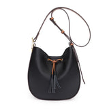 Vintage Tassel Leather Women Handbags Soft Real Cowhide Female Shoulder Bags