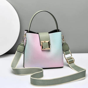 Women's PU Leather Bucket Handbag Lady's Shoulder Cross Body Bag