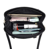 Floral Embroidery Shoulder Handbag Large PU Leather Women's Bag