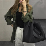 Large Capacity Vintage PU Women's Bag Messenger Tote Handbag