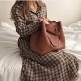 Large Capacity Vintage PU Women's Bag Messenger Tote Handbag