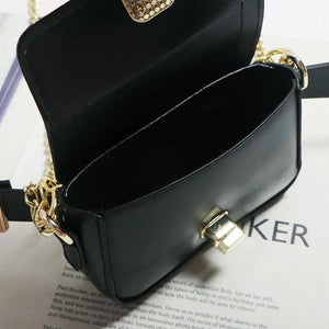 Crocodile Pattern Women's Waist Bag Chain Crossbody Bag Phone Purse